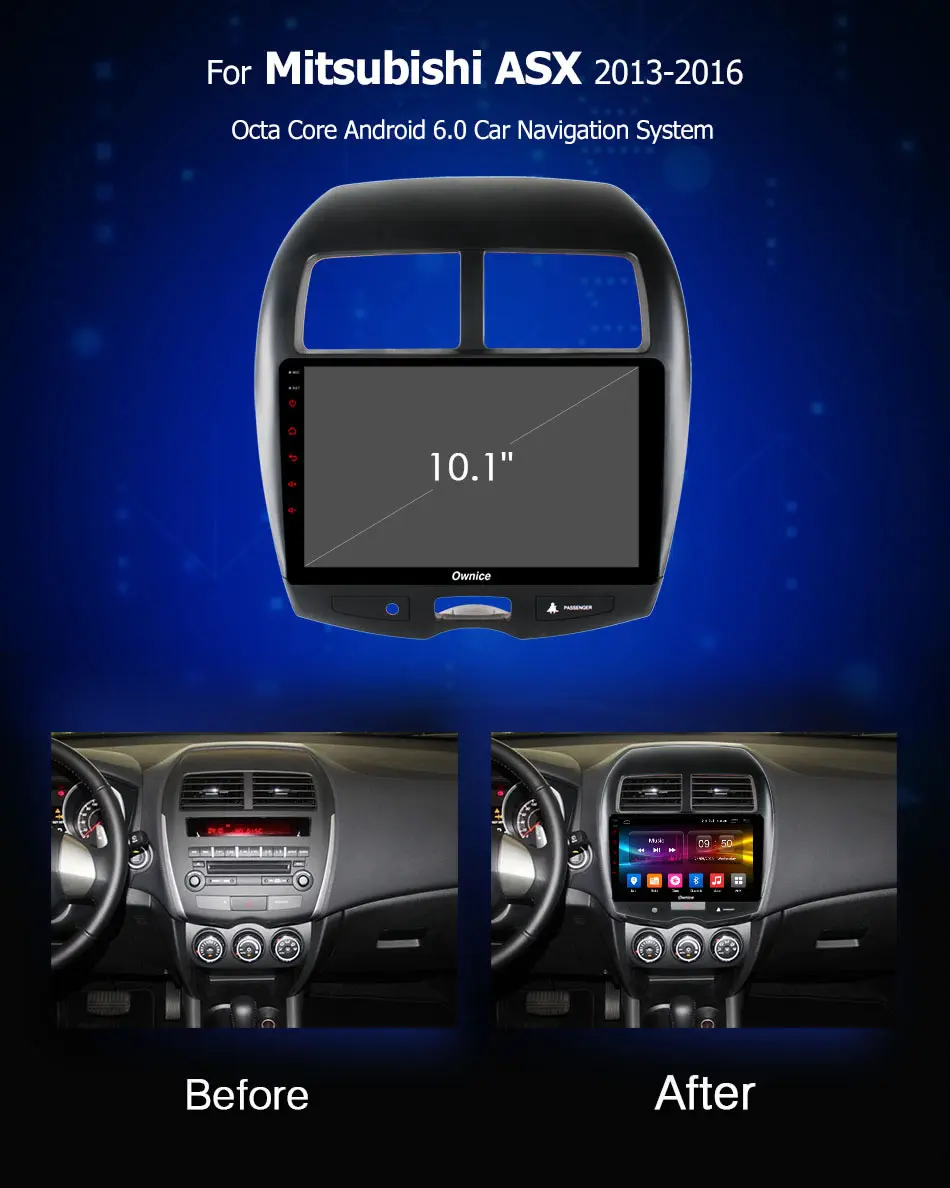 Cheap 10.1" IPS Android 9.0 Octa Core 4G RAM+32G ROM Car DVD Player For Mitsubishi ASX 2010-2018 GPS Radio Stereo ADAS 4G DSP CarPlay 2