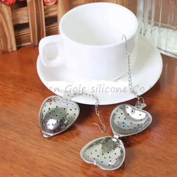 

Heart Shaped Tea Infuser Spoon Strainer Stainless Steel Steeper Handle Shower 100pcs