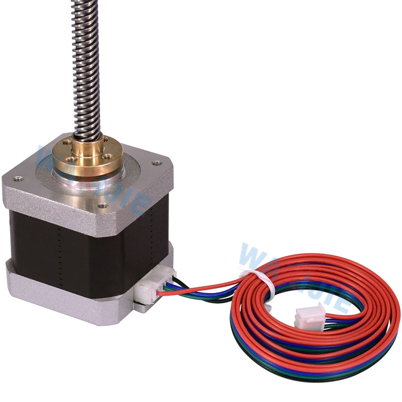 Nema 17 шаговый двигатель с 4 контактным кабелем 300 мм T8 LeadScrew трапециевидные гайки