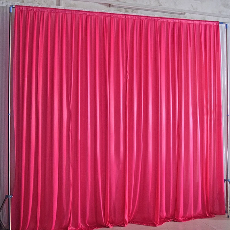 

Plain simple wedding backdrop background for wedding party decoration ice silk white backdrop curtains for event banquet