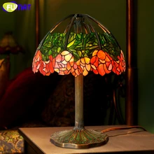 Художественная стеклянная лампа FUMAT, Высококачественная настольная лампа, чистая медь, Витраж лотоса, креативное стекло для гостиной, кабинета, офисной стойки, лампы