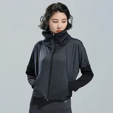 Спортивная куртка женская новая с длинным рукавом осенняя одежда для йоги спортивная женская куртка для бега фитнес быстросохнущая