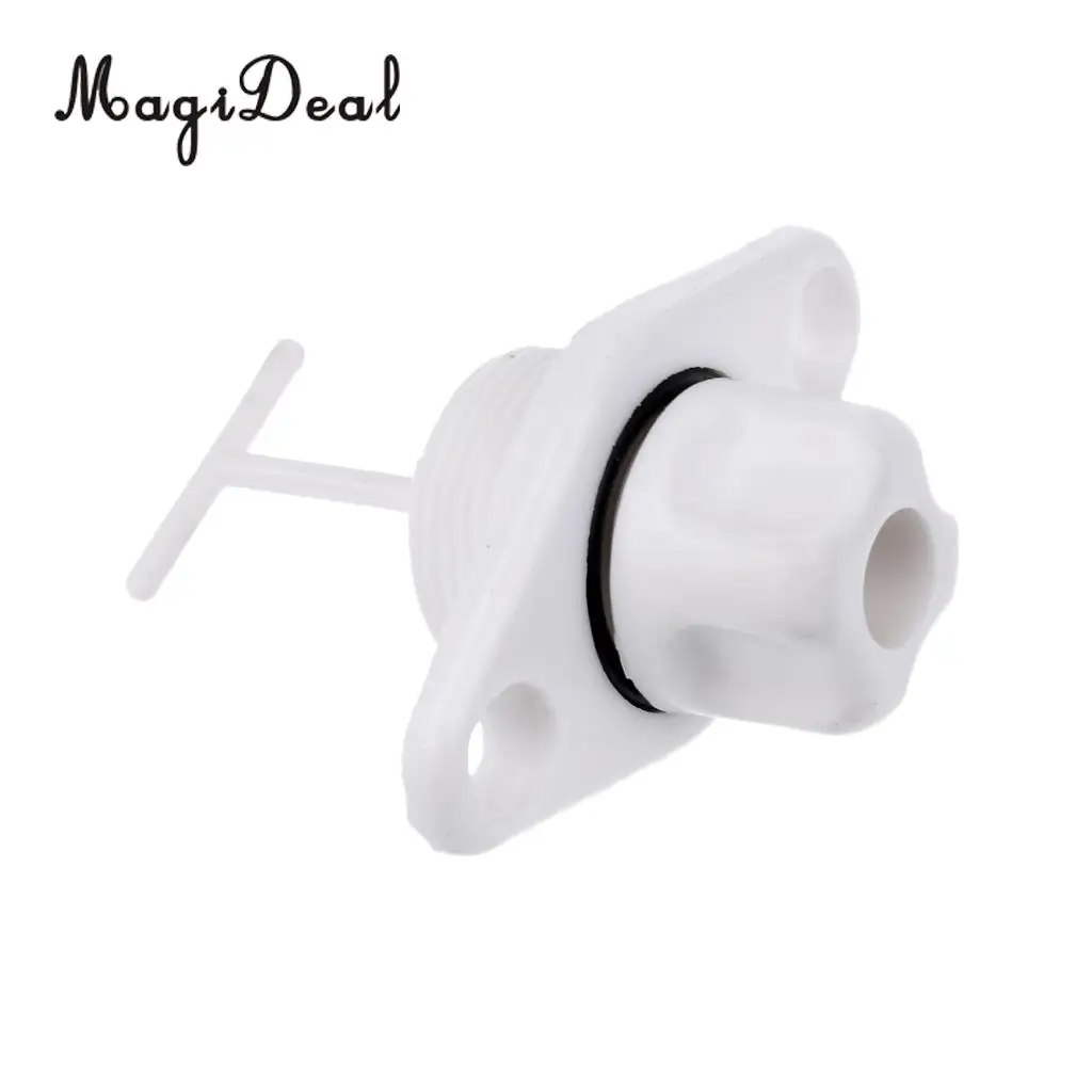 MagiDeal 1Pc Universal White ABS Marine Boat Transom Yacht Screw Type Drain Plugs Bung Replacement Fits 0.2 Inch Diameter Hole