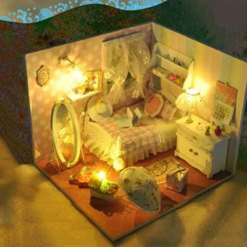 الاطفال الفتيات DIY بيت الدمية تجميع Diy منازل دمية المنمنمات دمية مجموعة اثاث عدة لعب للأطفال مع مصباح ليد الاطفال الفتيات DIY بيت الدمية تجميع Diy منازل دمية المنمنمات دمية مجموعة اثاث عدة لعب للأطفال مع مصباح ليد
