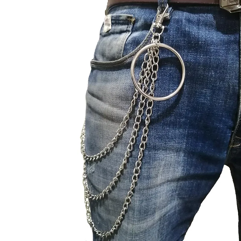 

Big Ring Pendant Key Chain Rock Punk Trousers Hipster Keychains Pant Jean Keychain Hip Hop Trouser Decor Accessories