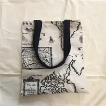 YILE, хлопок, лен, Эко Шоппинг маркет, сумка через плечо, книга, сумка, печать, Карта мира, 8414c