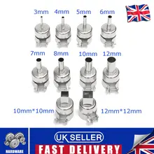 JIGUOOR 10 шт. 3/4/5/6/7/8/10/12 мм Тепловая пушка Насадки тепла воздуха Пистолеты насадка для 850 Термовоздушная паяльная станция