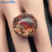 High Quality Red Natural Ghost Crystal Ring S925 Sterling Silver Ring Lucky for Men Women Gift