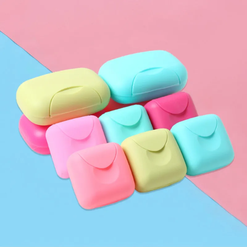 Travel Portable Creative Disposable Boxed Soap Paper Slice Sheets Mini Paper Soap Travel Hiking Container Soap Box