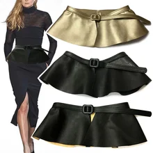 2019 New Trending Woman Wide Gold Black Corset Belt Ladies Fashion Ruffle Skirt Peplum Waist Belts Cummerbunds for Women Dress 2019 New Trending Woman Wide Gold Black Corset Belt Ladies Fashion Ruffle Skirt Peplum Waist Belts Cummerbunds for Women Dress