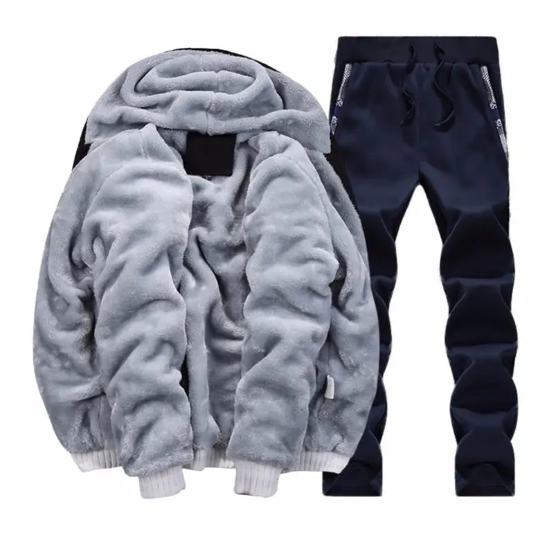 2018 Men Tracksuit Male Moletom Hoodies Warm Velvet Sweatshirt Male Winter Thick Fleece Camouflage Sport Suits Jacket+Pant 2PC 05