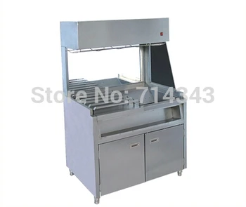 

Vertical type French fries chip warmer chips worker holding cabinet Fast food equipment with showcase