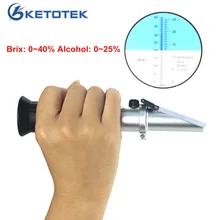 Портативный спиртовой рефрактометр 0-40% Brix 0-25% спиртометр сахарный винный измеритель концентрации ATC