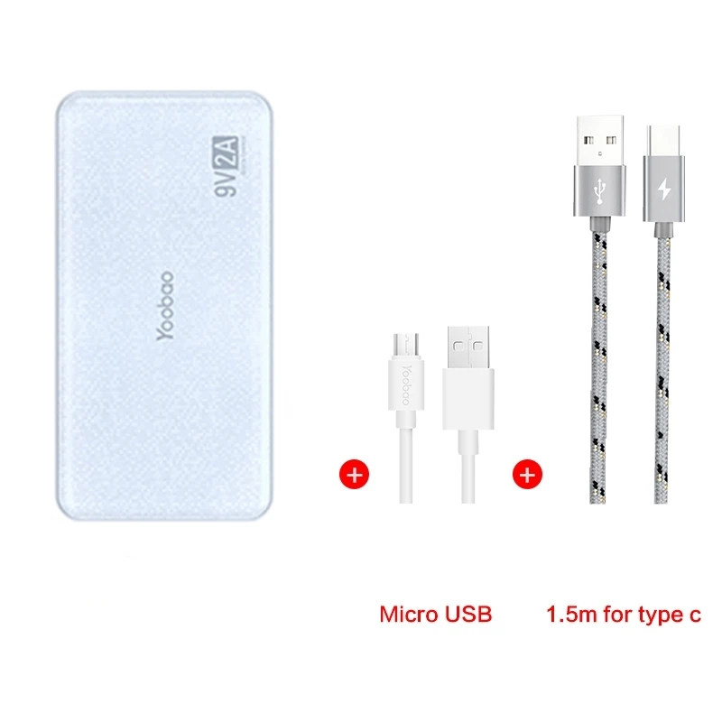 Yoobao Quick Charge power Bank для Xiaomi Mi 12000 mAh QC 2,0 Pover Bank 9V 2A портативное зарядное устройство Внешняя батарея для huawei P8 - Цвет: blue type-c