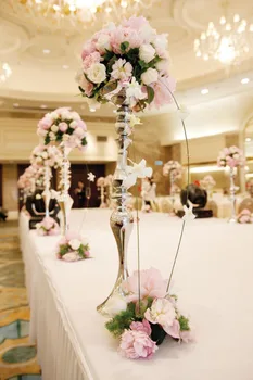 

High quality iron chorme wedding pillar hot sale wedding walkway stand wedding columns for stage