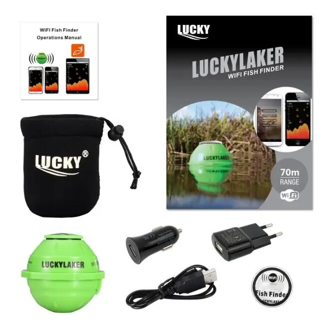 

Best WiFi Wireless Fish Finder Russian Sonar Fishfinder APP Best Deeper Echo Sounder Bite Alarm for Depth Fishing Lucky Laker