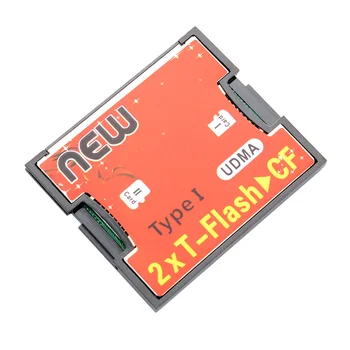 

2 Ports TF For SDHC to Type I 1 Compact Flash Card CF Reader Adapter Plastic Reader