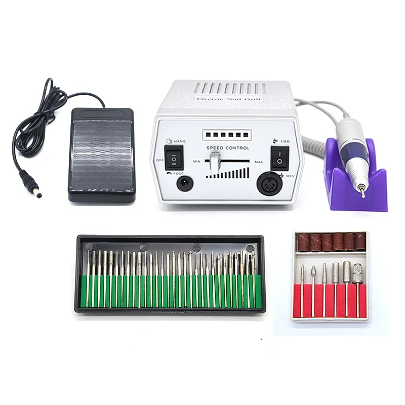 

Pro Electric manicure Nail Drill machine Pedicure polishing handle 30 nail drill bits set nail accessory tools