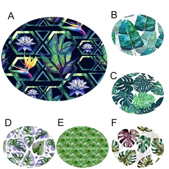

2020 Are Most Useful Tropical Plant leaves Pattern Round Flannel Bathroom Kitchen Carpet 80cm Rug Carpet