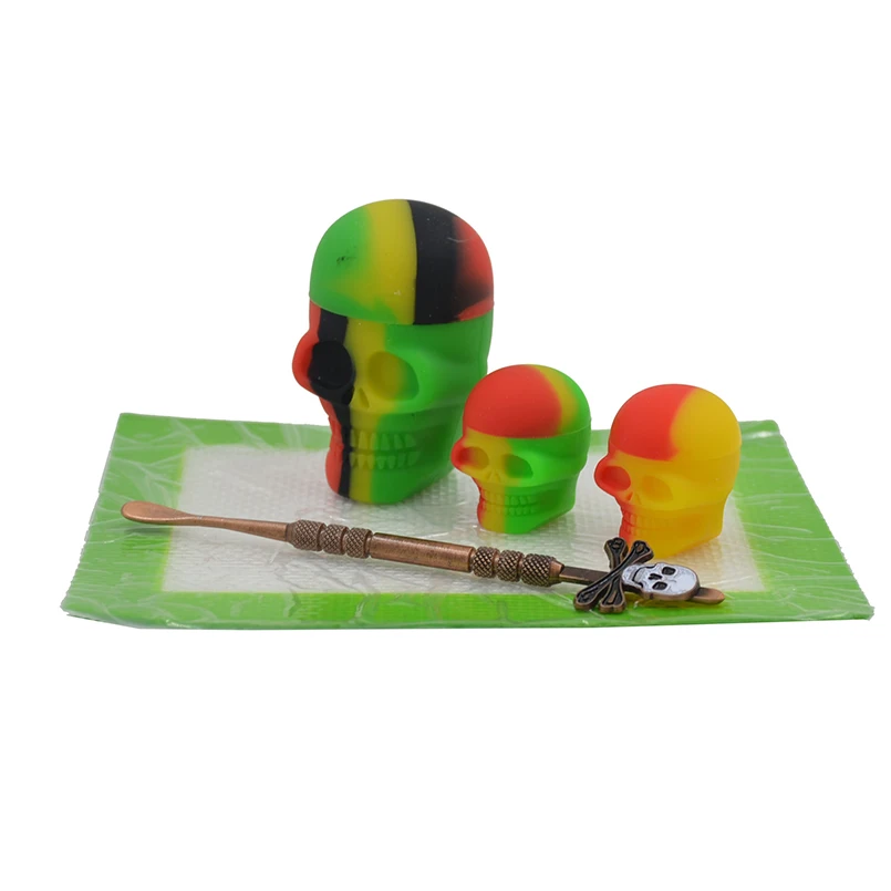 15ml Bho Skull Silicone Butane oil Container+ 2pcs 3ml Non