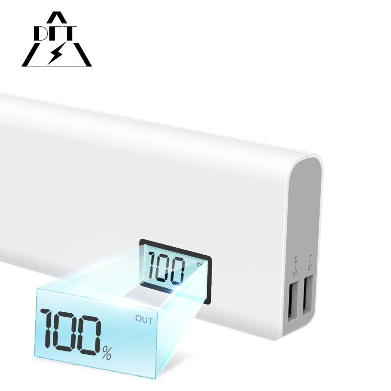 20000MAH 2 USB Ports Capacity Power Bank External Battery Charger For iPhone For Samsung Solid