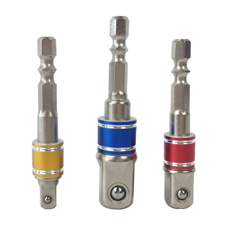 

Colorful 3 PCS/Set Hexagonal Shank Square Head Socket Extension Bar 1/2 1/4 3/8 Universal Sleeve Connecting Rod