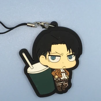 

1PCS Attack on Titan Anime Krista Lenz Rivaille Eren Armin Sasha Japanese Rubber Keychain