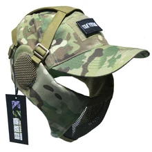TAK YIYING taktik katlanabilir örgü maskesi ile kulak koruyucu için kapaklı Airsoft Paintball maskesi