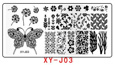 03 DIY 6*12 Шаблоны для нейл-арта из нержавеющей стали с изображением цветка лозы для печати ногтей штамповочная пластина маникюрный штамп трафарет инструмент для печати - Цвет: 03