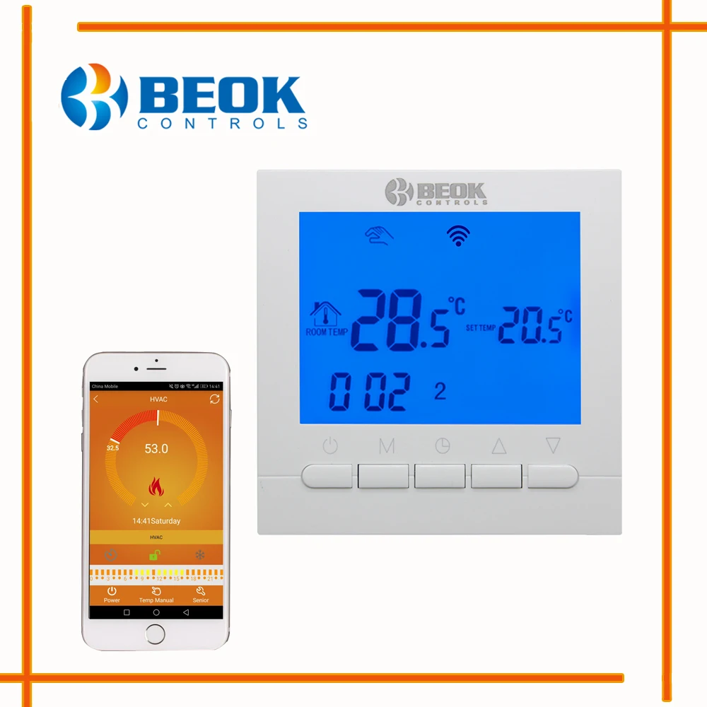 

BEOK BOT-313WIFI Gas Boiler Heating Thermostat Blue&White AC220V Wifi Temperature Regulator for Boilers Weekly Programmable