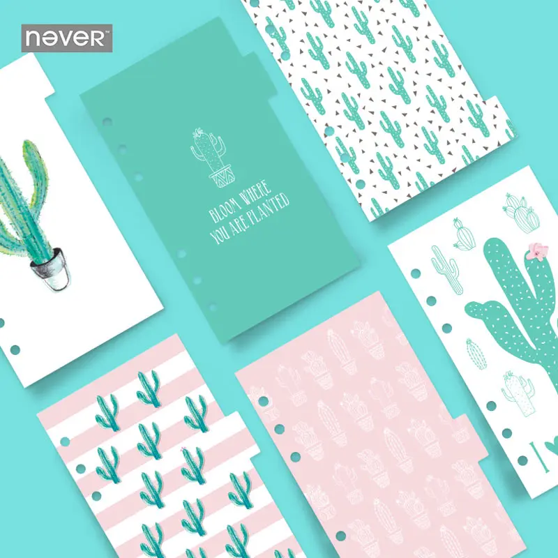 Yiwi 6 Sheets A6 Kawaii Spiral Notebook Divider Cute Fine Organizer