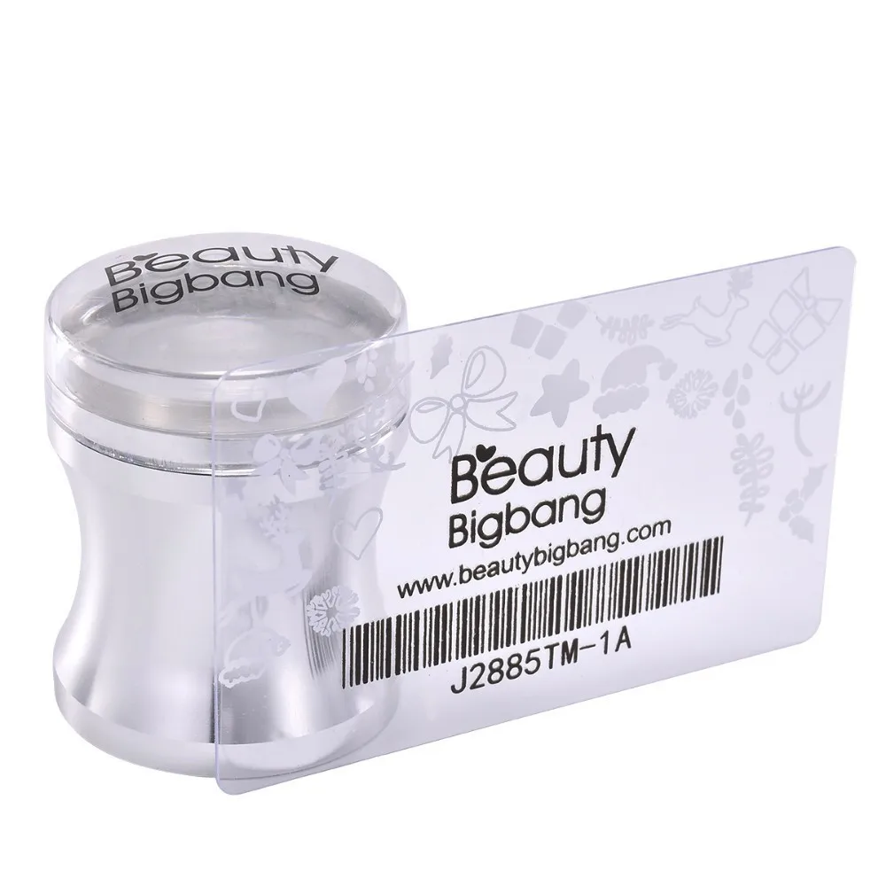 BeautyBigBang набор стемперов для дизайна ногтей с металлической головкой, пластиковый скребок, прозрачные силиконовые пластины для штамповки ногтей, трафарет, синий штамп - Цвет: Серебристый