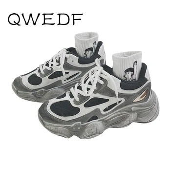 

QWEDF big size super fire women sports Shoes female 2019 dirty shoes Harajuku wild sports shoes student shoes N2-43