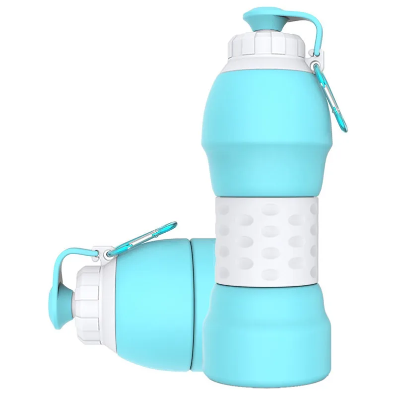 Портативная складная бутылка для воды, легкий силиконовый чайник без бисфенола для путешествий, спорта на открытом воздухе, кемпинга, прогулок, бега