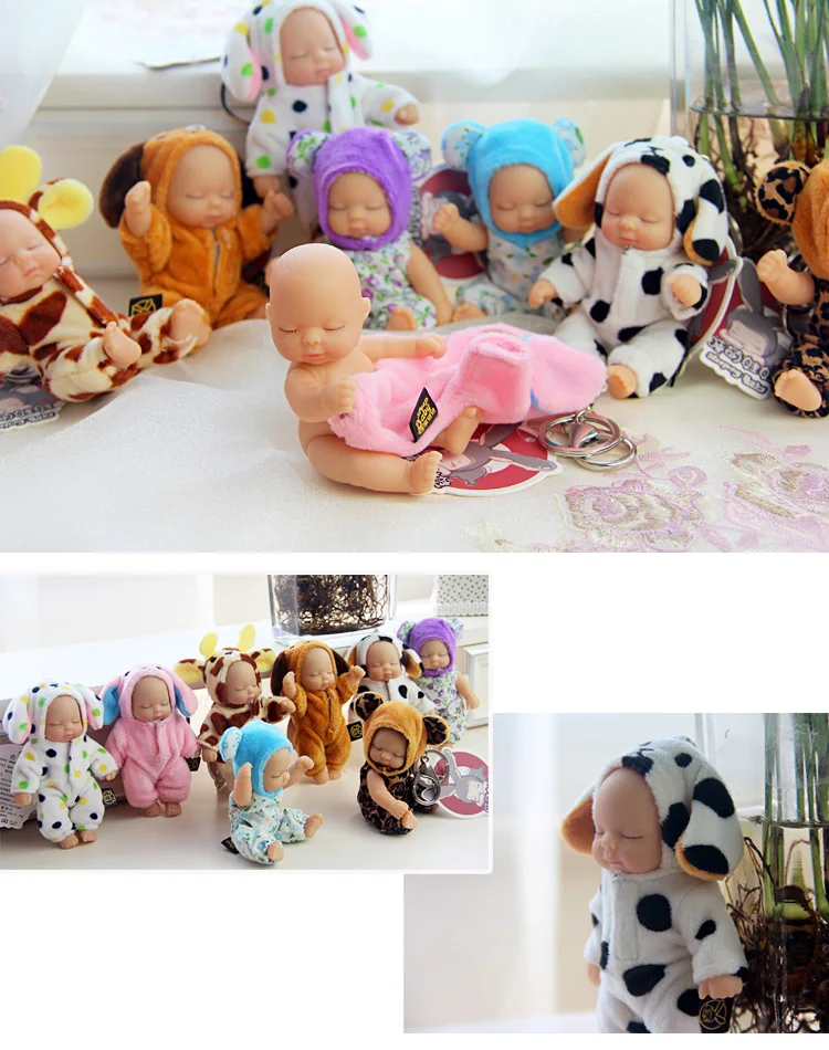 Детские куклы Плюшевые Bjd bebe Кукла реборн брелок игрушка для детей девочки Рождественский подарок из ПВХ дети Новорожденные игрушки суставы могут двигаться 12 см