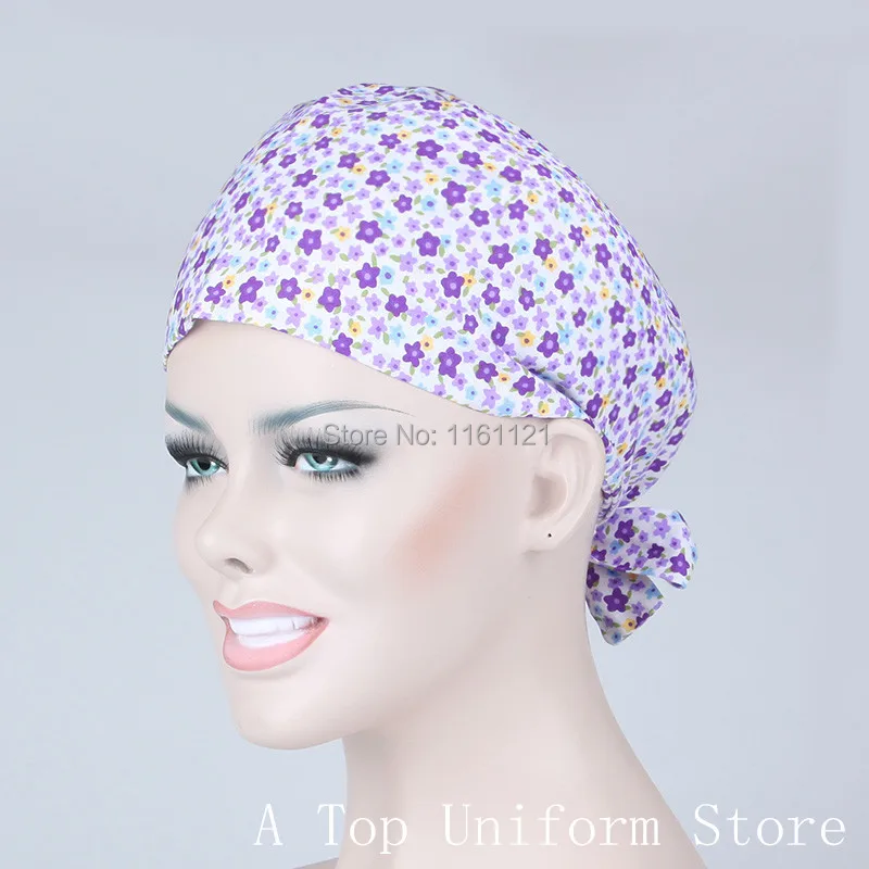 

2018 Hospital Jalecos Surgical Cap Medical Scrub Caps for Women Doctors And Nurse ,restaurant ,kitchen Working 100% Cotton B137