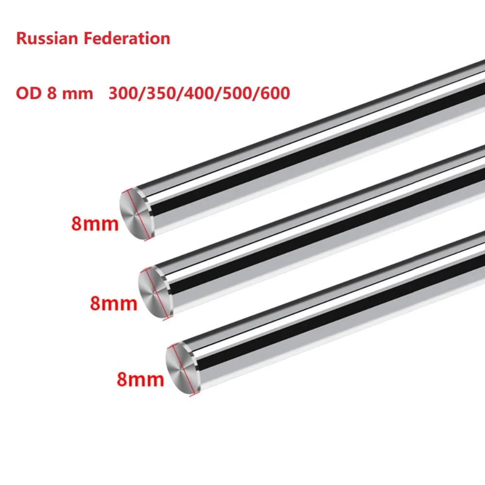 

Optical Axis Guide Bearing 2PCS OD 8 mm x 600 500 400 350 300 mm CNC Linear Rail Shaft Rod Cylinder Bearing Steel