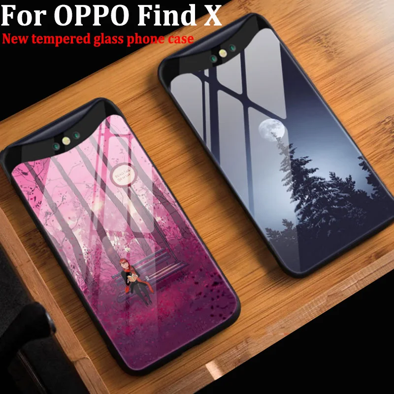 2 шт. для OPPO Find X чехол FindX закаленное стекло + TPU задняя крышка телефона в виде