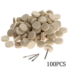 Yetaha 100 шт 25 мм Шерсть Войлок полированное шлифовальное колесо шлифовальная полировальная подкладка с 4 шт 3,2 мм Shanks для автомобиля роторный инструмент для полировки