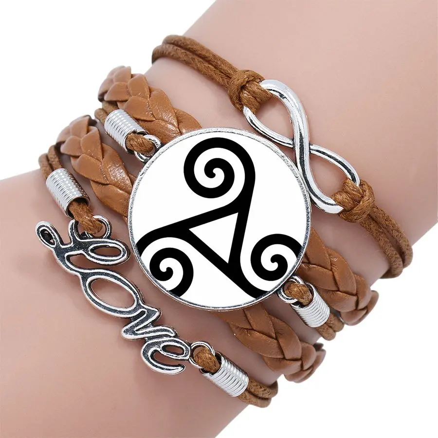 Подростковый волк для девочек Подарки Многослойный черный/коричневый кожаный