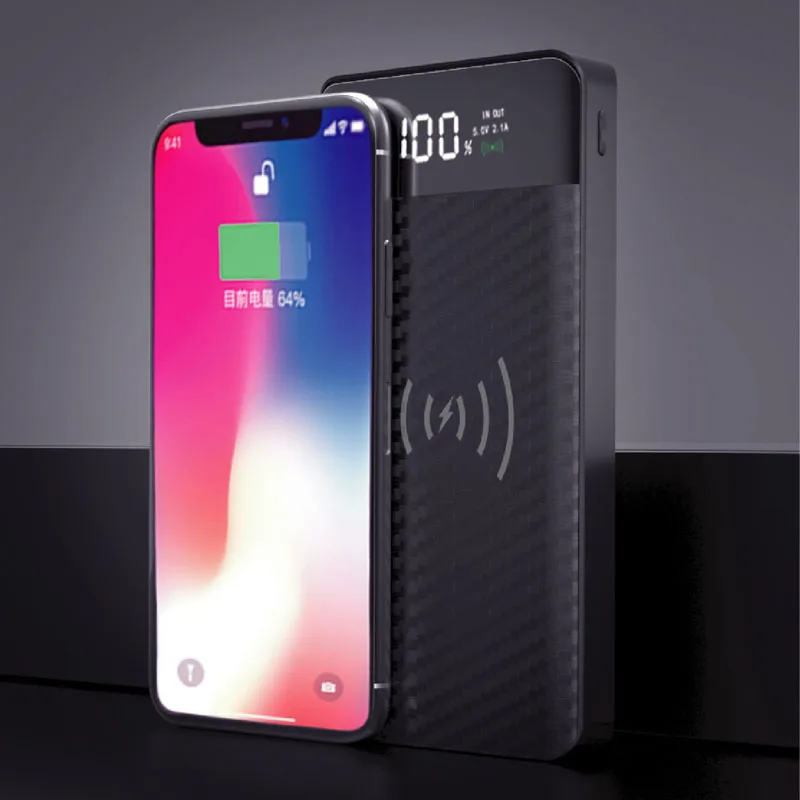 Power Bank 30000mAh Qi Wireless Charging Charger Mobile