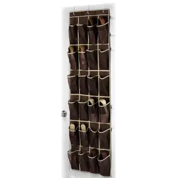 

Coffee Screen Cloth 24 Pocket Hanging Storage Non-woven Cloth Bag Cosmetic Shower Shoe Organizer Door Cloth Shoes Storage