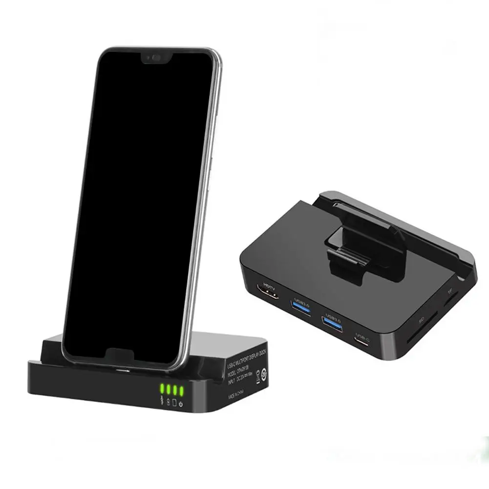 

New Arrival 7-in-1 2 USB 3.0 Type-C to HDMI Converter Dock SD TF Card Charge Station Hub