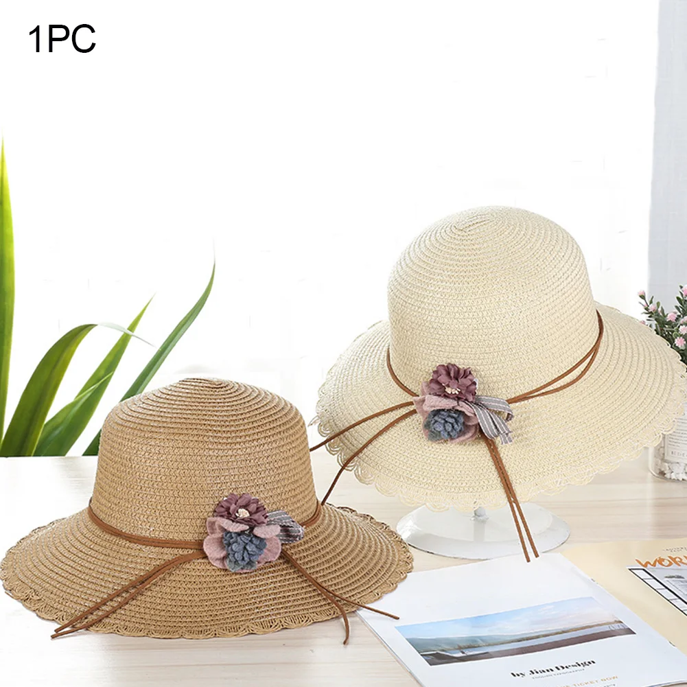 النساء الأشعة فوق البنفسجية حماية عطلة الصيف الأزياء هدية قبعة الشمس بسيطة ظلة طوي الحواف القش في الهواء الطلق شاطئ كاب الجانب زهرة النساء الأشعة فوق البنفسجية حماية عطلة الصيف الأزياء هدية قبعة الشمس بسيطة ظلة طوي الحواف القش في الهواء الطلق شاطئ كاب الجانب زهرة