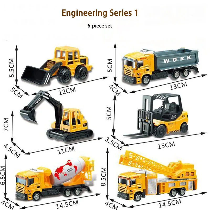 

Children's Pull Back Alloy Car Model Set Toy Engineering / Fire / City / Military Puzzle Game Kids Growth Playmates Holiday Gift