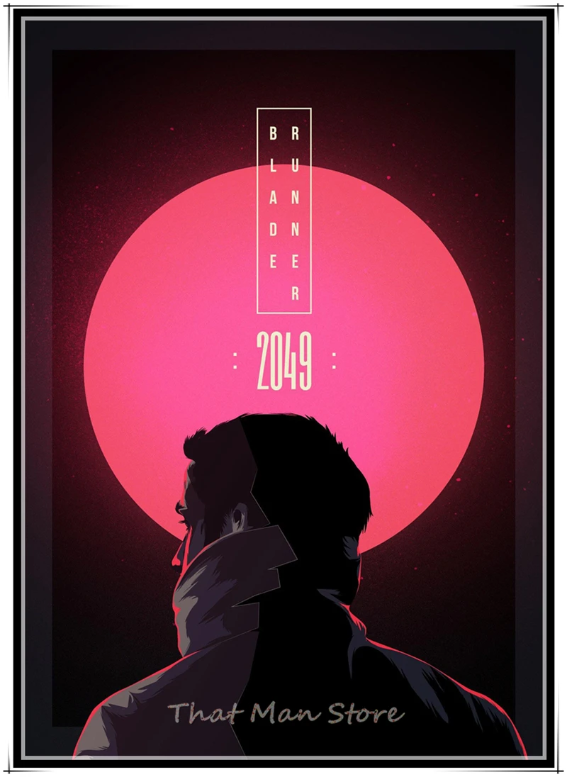 Плакаты наклейки на стену бегунок лезвий 2049 Райан Гослинг белая бумага с