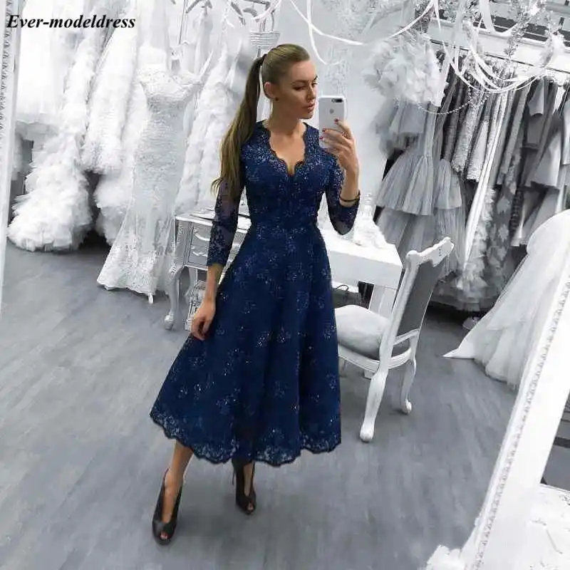 long sleeve tea length mother of the bride dresses