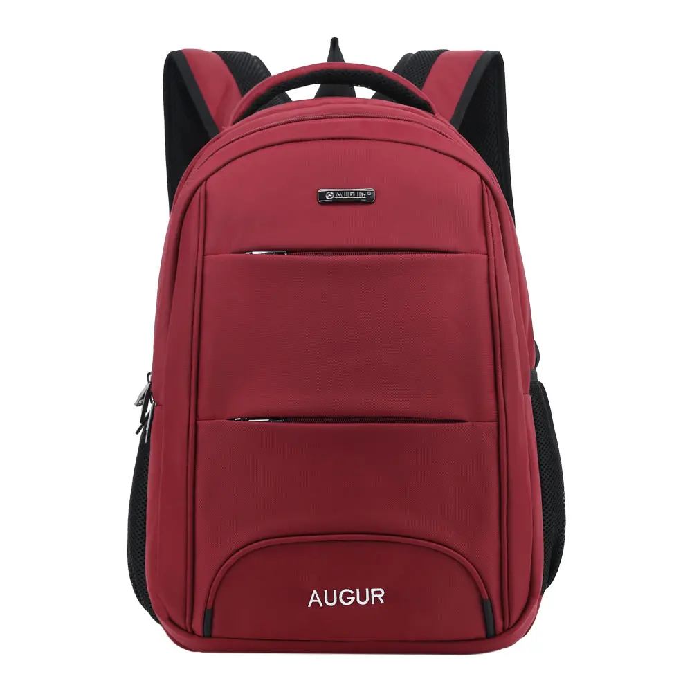 Red Canvas Shoulder Backpack Bags Travel School Bag Knapsack Zipper Infantry Pack 15 17" Laptop