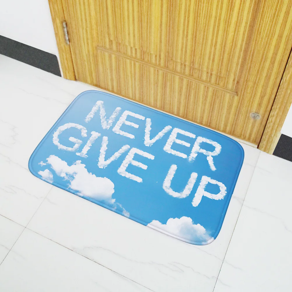Honlaker NEVER GIVE UP коврик фланель утолщенной Ванная комната двери коврик абсорбирующие нескользящие носки-тапочки коврик для ванной коврики