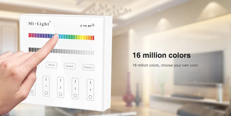 

Milight B3 4-Zone RGB/RGBW and brightness dimming Smart Panel Remote Controller control for led strip light ribbon lamp or bulb